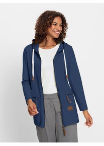 Casual Looks Damen Shirtjacke "Sweatjacke", blau, Gr. 38, unifarben, 50% Baumwolle, 50% Polyester, Shirts