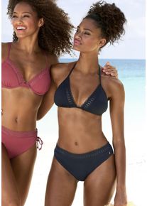 s.Oliver Damen Bikini-Hose "Aiko", schwarz, Gr. 34, unifarben, Microfaser, Polyamid, Microfaser, Badehosen, mit Häkeloptik