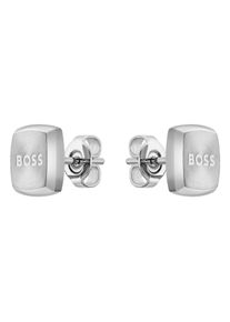 BOSS Herren Paar Ohrstecker "Schmuck Edelstahl Ohrschmuck Ohrringe YANN", Edelstahl, silber, Edelstahl, Ohrringe