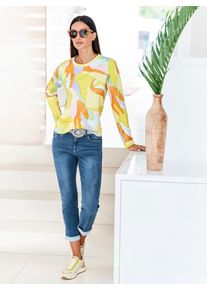 Heine Damen Langarmshirt "Druck-Shirt", bunt, Gr. 40, bedruckt, gemustert, mehrfarbig, 95% Polyester, 5% Elasthan, Shirts