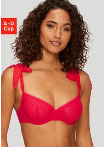 Vivance Damen Bügel-BH "Anna", Gr. 85, rot, Mesh, Obermaterial: 84% Polyamid, 13% Elasthan, 3% Polyester, sexy, BHs, mit Bändern für viele