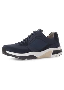 Herren Keilsneaker, Gabor Rollingsoft, Gr. 11,5, blau, Nappaleder, Veloursleder, Mesh, sportlich, Schuhe, Freizeitschuh, Halbschuh, Schnürschuh mit