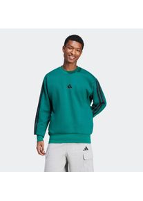 Herren Sweatshirt "M 3S FL SWT", grün, sportlich, Gr. S, adidas Sportswear, Obermaterial: 55% Baumwolle, 36% Polyester, 9% Viskose, Sweatshirts