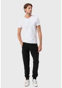 Cipo & Baxx CIPO & BAXX Herren Jogginghose "HOMEWEAR", schwarz, Gr. XL, bedruckt, 65% Baumwolle;35% Polyester, Hosen, mit dezenten Print an den Beinen