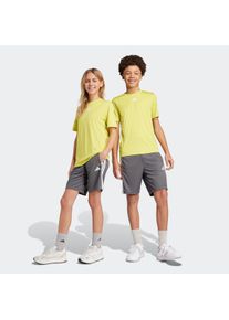 Kinder Trainingsanzug "J TR-ES 3S SET"pure sulfur, weiß, sportlich, Gr. 164, adidas Sportswear, Obermaterial: 100% Polyester, Sportanzüge