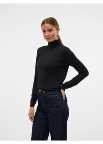 Véro Moda VERO MODA Damen Strickpullover "VMIRIS LS ROLLNECK PULLOVER GA NOOS", schwarz, modisch, Gr. M, unifarben, Strick, Obermaterial: 40% Viskose, 30%