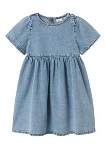 name it Mädchen Jeanskleid "NMFGEMMA LOOSE DNM DRESS 4070-OV H", blau, casual, Gr. 110, unifarben, Denim/Jeans, Obermaterial: 100% Baumwolle, Kleider