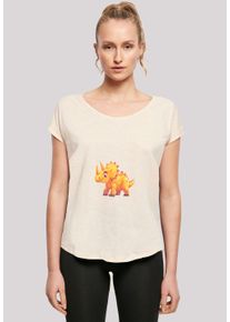 F4NT4STIC Damen T-Shirt "Süßer Triceratops Dinosaurier", weiß, casual, Gr. XL, Obermaterial: 100% Baumwolle, Shirts, Premium Qualität