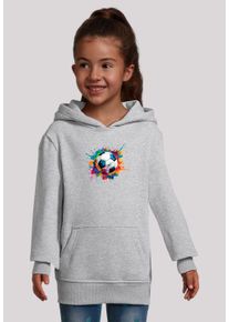 F4NT4STIC Mädchen Kapuzenpullover "Bunte Fußball Grafik", grau, casual, Gr. 158, Obermaterial: 65% Baumwolle, 35% Polyester, Pullover, Premium