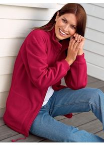 Casual Looks Damen Fleecejacke, rot, Gr. 20, unifarben, 100% Polyester, Jacken