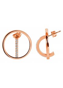 Adelia´s ADELIA ́S Damen Paar Ohrhänger "Neuheit 2025 - Damen Ohrstecker aus Edelstahl und Strass Ø 23 mm", Damen, Edelstahl, weiß, Edelstahl, Ohrringe