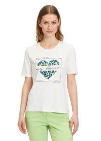 Betty Barclay Damen Kurzarmshirt "Betty Barclay Basic Shirt mit Aufdruck", beige, casual, Gr. 36, Jersey, Obermaterial: 95% Baumwolle, 5% Elasthan.,