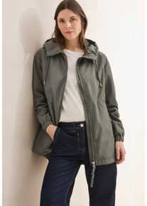 Cecil Damen Anorak, grün, casual, Gr. L, unifarben, Web, Obermaterial: 100% Polyester, Jacken, mit Kapuze mit Tunnelzug