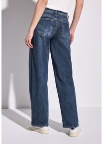 Street One Damen Loose-fit-Jeans, blau, casual, Gr. 36, unifarben, Jeans, 82% Baumwolle, 15% Polyester, 3% Elasthan , Jeans, Middle Waist