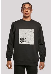 F4NT4STIC Herren Kapuzenpullover "SELF CARE CREWNECK", schwarz, casual, Gr. XS, Obermaterial: 50% Baumwolle, 50% Polyester, Pullover, Print