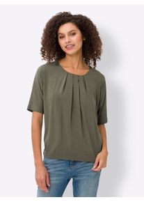 Heine Damen Kurzarmshirt "Shirt", grün, Gr. 46, unifarben, 95% Viskose, 5% Elasthan, Shirts