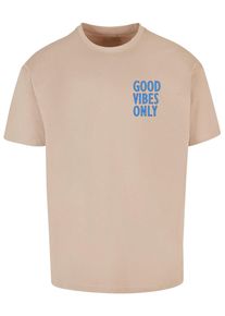 Merchcode Herren T-Shirt "Merchcode Herren Good Vibes Only Heavy Oversized Tee", braun, casual, Gr. XS, bedruckt, 100% Baumwolle, Shirts