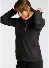 Killtec Damen Regenjacke, schwarz, sportlich, Gr. 44, Popeline, Obermaterial: 100% Polyester, Jacken, Wasser- & winddicht & leicht & abzippbarer