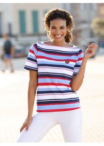 Casual Looks Damen Kurzarmshirt "Ringelshirt", bunt, Gr. 36, gemustert, mehrfarbig, gestreift, bedruckt, 100% Baumwolle, Shirts