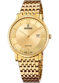 Festina Damen Quarzuhr, gold, Armbanduhren, Armbanduhr, Herrenuhr, Damenuhr, Datum, Saphirglas, Swiss Made
