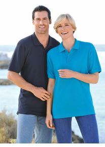 Herren Poloshirt "Poloshirt", blau, Gr. 4, Fruit of the Loom, unifarben, 100% Baumwolle, Shirts