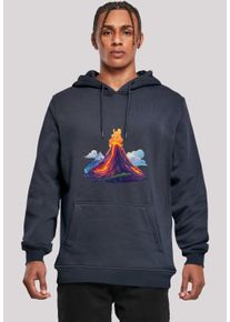 F4NT4STIC Herren Kapuzenpullover "Vulkanausbruch", blau, casual, Gr. M, Obermaterial: 65% Baumwolle, 35% Polyester, Pullover, Premium Qualität
