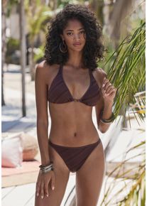 s.Oliver Damen Triangel-Bikini "Naila", braun, Gr. 36, Microfaser, Polyamid, Bikini-Sets, mit Struktur