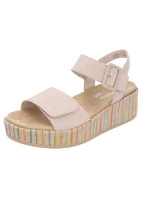 Remonte Damen Sandalette "Elisabeth Hurley-Collection", Gr. 40, beige, Veloursleder, modisch, Schuhe, Keilabsatz, Sommerschuh, Riemchensandale mit