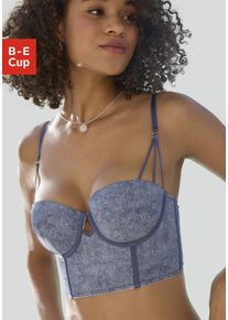 Vivance Damen Corsage, Gr. 70, blau, Microtouch, Obermaterial: 60% Polyamid, 35% Polyester, 5% Elasthan, modisch, Corsagen, mit Bügel im angesagten