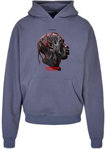 Herren Kapuzensweatshirt "Upscale by Mister Tee Herren Flying High Heavy Oversize Hoodie", blau, Gr. L, UPSCALE BY MISTER TEE, bedruckt, 100%