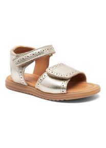 bisgaard Kinder Sandale "andrea Weite: normal", Gr. 27, gold, Leder, metallic, festlich, Schuhe, Festtagsschuh, Mädchen Schuh mit Klett,