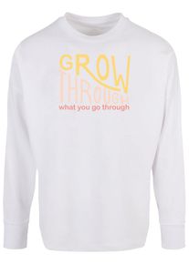 Merchcode Herren Longsleeve "Merchcode Herren Spring - Grow through 2 Oversized Longsleeve", weiß, klassisch, Gr. 4XL, unifarben, 100% Baumwolle,