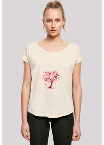 F4NT4STIC Damen T-Shirt "Herz Baum Aquarell Druck", weiß, casual, Gr. XXL, Obermaterial: 100% Baumwolle, Shirts, Premium Qualität