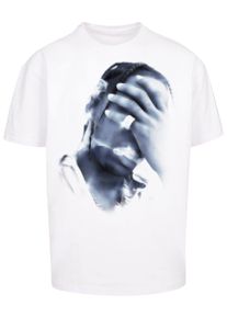 Herren Kurzarmshirt "Upscale by Mister Tee Herren 4 AM Oversize Tee", weiß, casual, Gr. L, UPSCALE BY MISTER TEE, bedruckt, 100% Baumwolle, Shirts