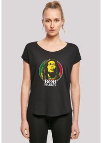 F4NT4STIC Damen T-Shirt "Bob Marley Logo Badge Reggae Music", schwarz, casual, Gr. XS, Obermaterial: 100% Baumwolle, Shirts, Premium Qualität, Musik,