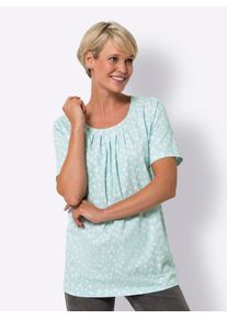 Classic Basics Damen Longshirt "Longshirt", grün, Gr. 50, gemustert, mehrfarbig, geblümt, 100% Baumwolle, Shirts