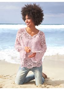 Heine Damen Spitzenshirt "Shirt", rosa, Gr. 50, unifarben, 100% Baumwolle, Shirts