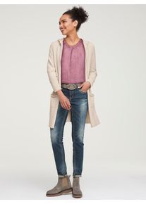 Heine Damen Longstrickjacke, beige, Gr. 40, unifarben, 52% Viskose, 26% Polyester, 22% Polyamid, Strickjacken