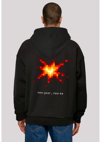 F4NT4STIC Herren Kapuzenpullover "SIlvester Party Happy People Only", schwarz, casual, Gr. S, Obermaterial: 100% Baumwolle, Pullover, Print