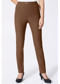 Classic Basics Damen Stretch-Hose, braun, Gr. 21, unifarben, 72% Viskose, 25% Polyamid, 3% Elasthan, Hosen