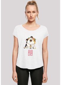 F4NT4STIC Damen T-Shirt "Long Cut T-Shirt Disney Big Hero 6 Baymax Hug", weiß, casual, Gr. M, Obermaterial: 100% Baumwolle, Shirts, Damen,Premium