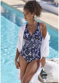 Sunseeker Damen Badeanzug "Blossom", blau, Gr. 38, bedruckt, Recycling-Polyamid, Badeanzüge, im Muster-Mix