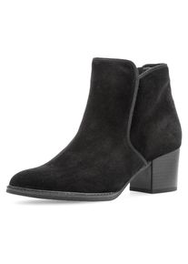 Gabor Damen Stiefelette "Ancona", Gr. 43, schwarz, Veloursleder, unifarben, klassisch, Schuhe, Blockabsatz, Westernboots, Cowboy-Stiefelette mit