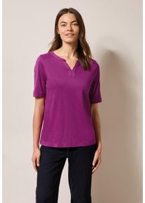 Cecil Damen T-Shirtanemone pink, casual, Gr. XS, unifarben, Jersey, Obermaterial: 50% Baumwolle, 50% Modal, Shirts, im Tunik-Look