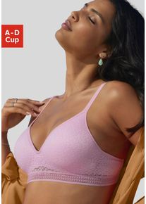 Lascana Damen Bralette-BH "Freya", Gr. 85, pink, Spitze, Obermaterial: 36% Polyamid, 29% Polyester, 27% Baumwolle, 8% Elasthan, modisch, BHs, ohne