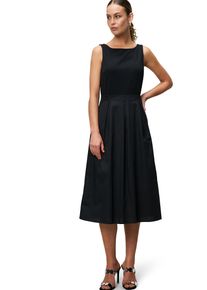 Zero Damen Midikleid "Zero Midikleid 2-in1-Optik ausgestellt", schwarz, festlich, Gr. 34, unifarben, Web, Obermaterial: 98% Baumwolle, 2% Elastan.
