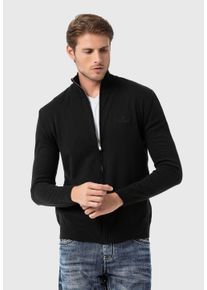 Cipo & Baxx CIPO & BAXX Herren Cardigan "Pullover", schwarz, casual, Gr. XL, unifarben, 50% Baumwolle;50% Polyacryl, Strickjacken