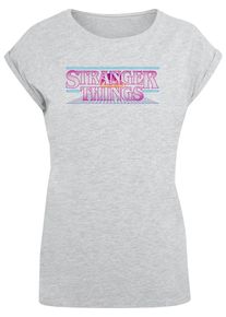 ABSOLUTE CULT Herren T-Shirt "ABSOLUTE CULT Damen Ladies Stranger Things - Retro Title T-Shirt", grau, casual, Gr. M, bedruckt, 100% Baumwolle, Shirts