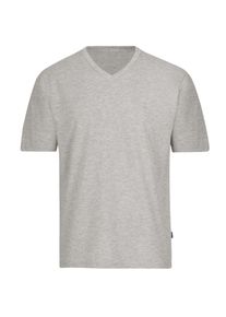 TRIGEMA Damen T-Shirt "TRIGEMA V-Shirt DELUXE Baumwolle", grau, Basic, Gr. S, 100% Baumwolle, Shirts