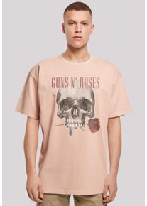 F4NT4STIC Herren T-Shirt "Guns 'n' Roses Flower Skull Rock Musik Band", gelb, casual, Gr. XS, Obermaterial: 100% Baumwolle, Shirts, Premium Qualität